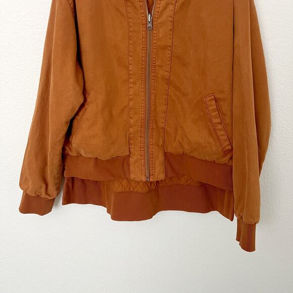 [Young Fabulous & Broke] Camel Brown Colton Reversible Bomber Jacket Sz Large L - Picture 13 of 15
